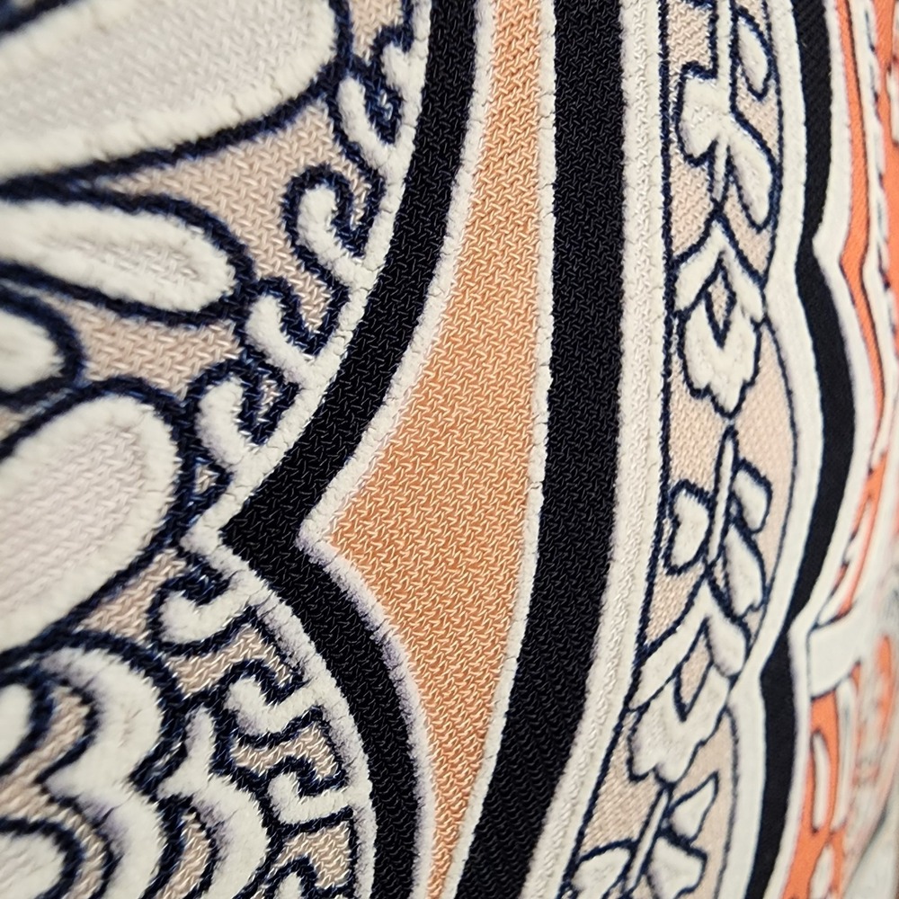 SANDRA DARREN Size 2X Vibrant Coral Navy Boho Chic Paisley Knee Lgth Shift Dress - Picture 9 of 12